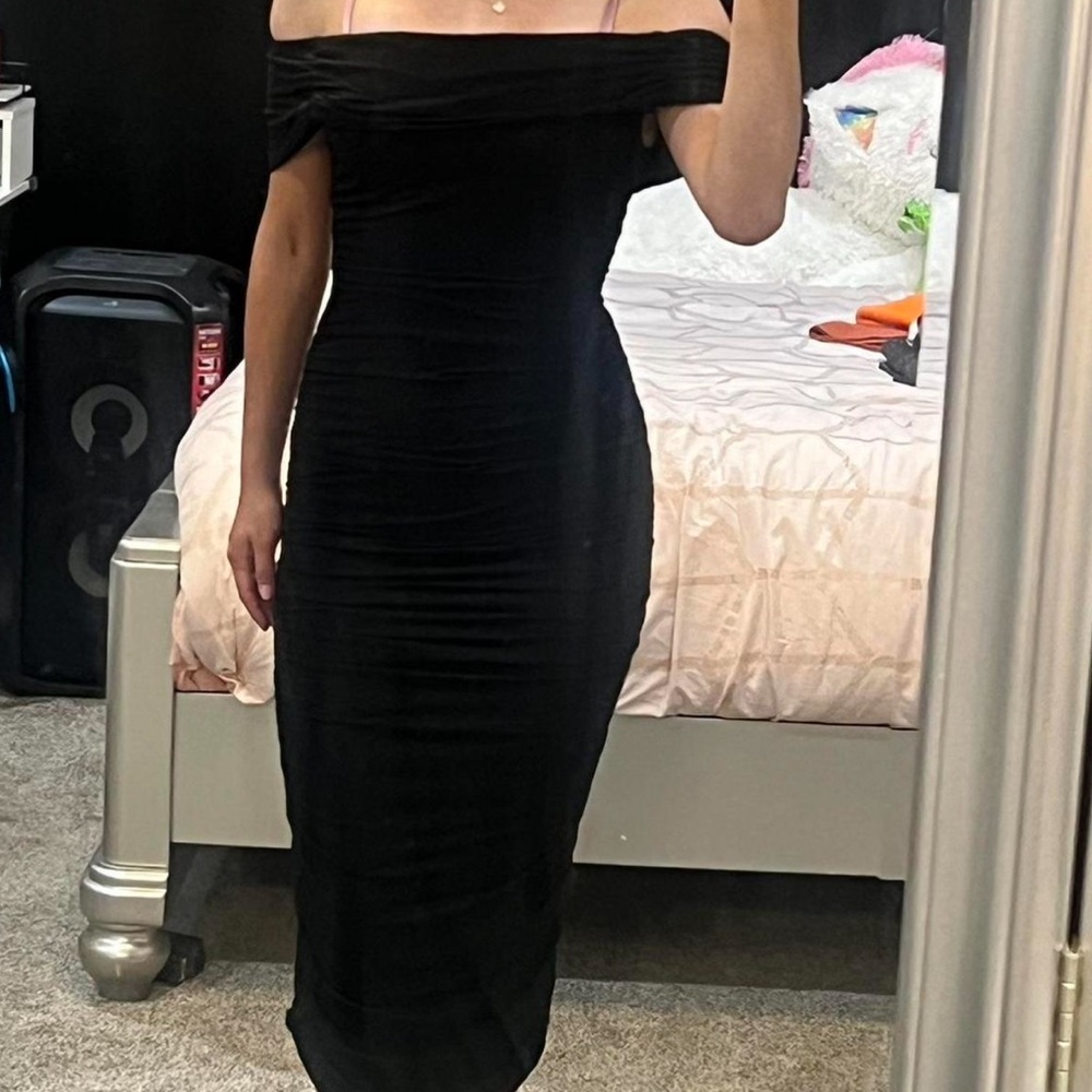 Elegant Black Off-Shoulder Dress